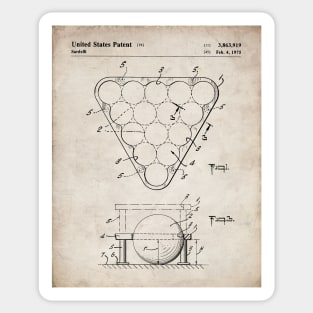 Pool Rack Patent - Pool Player Billiards Home Bar Art - Antique Sticker